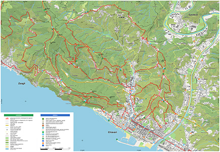 cartina dei sentieri di Chiavari