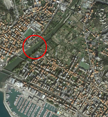 stralcio satellitare con individuazione posizione della scaffa